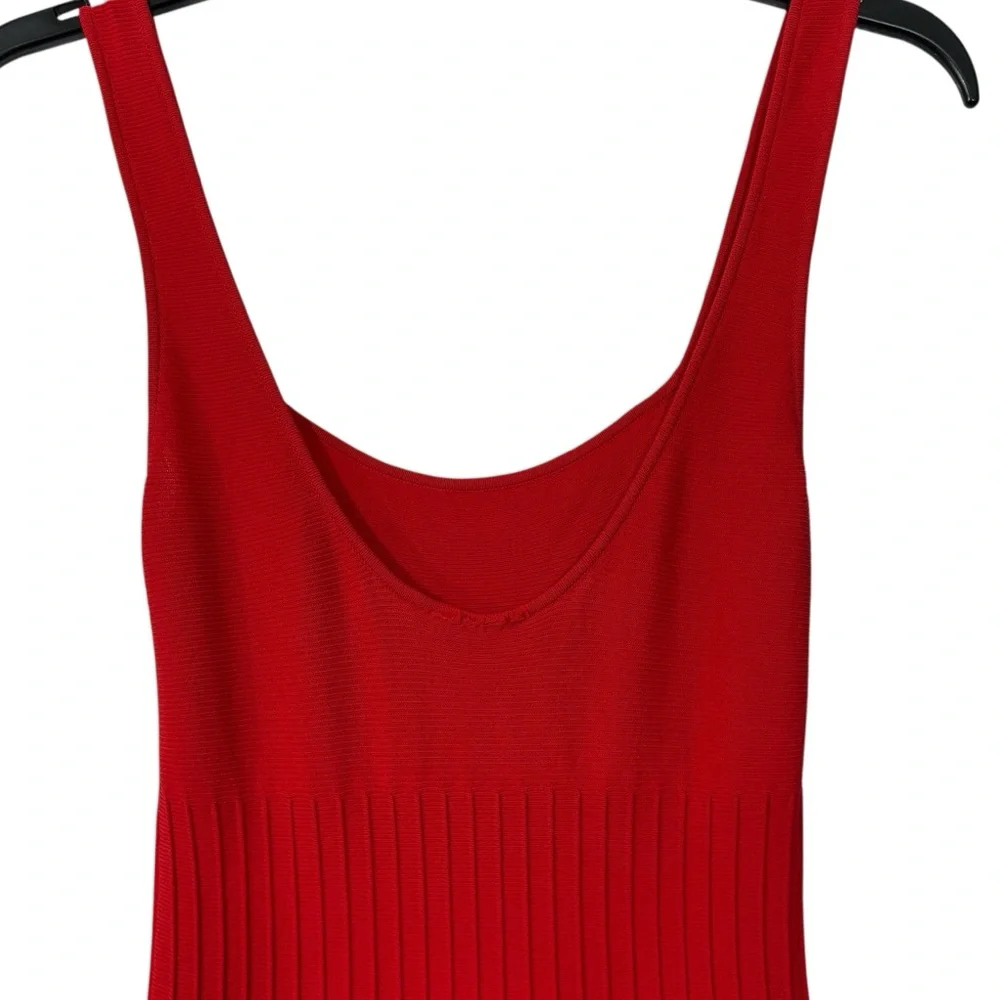STAUD NWT red knit sleeveless ellison midi dress XS - Picture 6 of 13